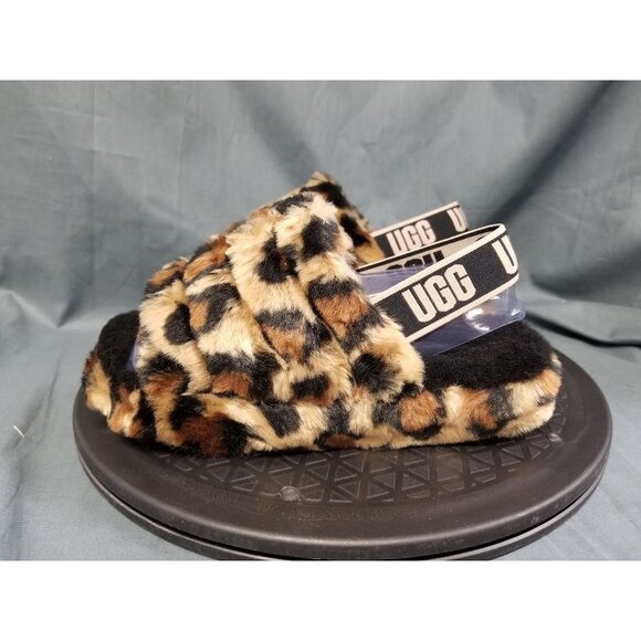 UGG Australia Girls Fluff Yeah Slippers Slide Spotty Size 2 NEW NO BOX! - Picture 5 of 11